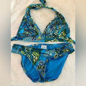 Lucky Brand Bikini Blue Green Small